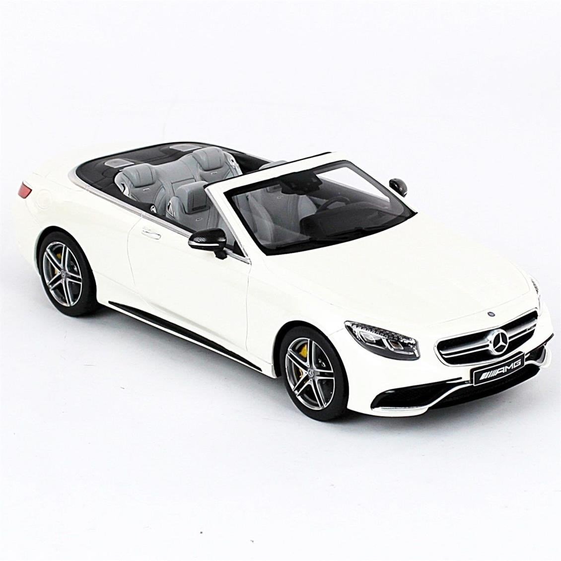 GT Spirit B66965712 1/18 Ölçek, Mercedes Benz S Class S63 AMG Cabriolet Open 2017, White Bright, Sergilemeye Hazır Metal Araba