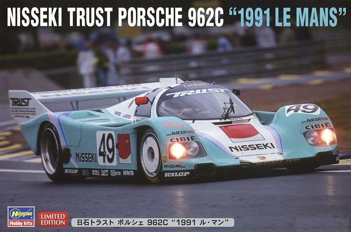 Hasegawa 20318 1/24 Ölçek, Porsche Nisseki Trust Porsche 962C 1991 LeMans (Limited Edition), Yarış Aracı Plastik Model Kiti