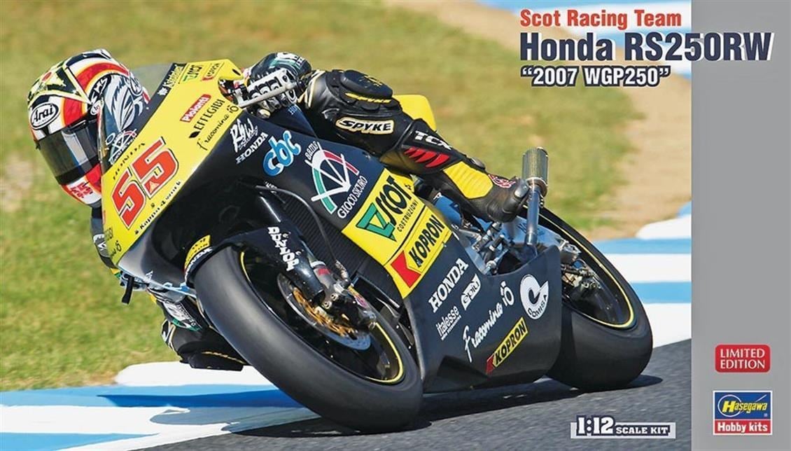Hasegawa 21702 1/12 Ölçek, Honda RS250RW WGP250 (Limited Edition) Motosiklet Plastik Model Kiti