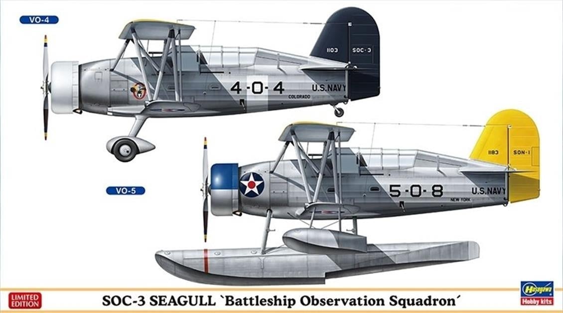 Hasegawa 2252 1/72 Ölçek, SOC-3 Seagull (Limited Edition), Savaş Uçağı Plastik Model Kiti
