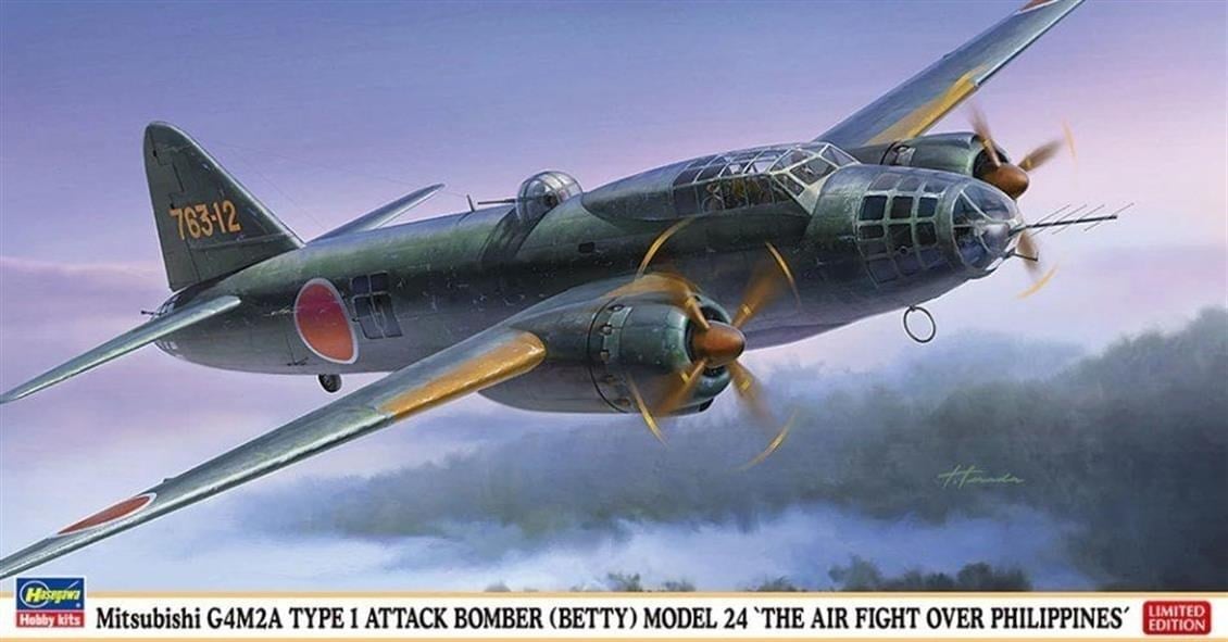 Hasegawa 2263 1/72 Ölçek, Mitsubishi G4M2A Type 1 Attack Bomber (Betty) Model 24 (Limited Edition), Savaş Uçağı Plastik Model K