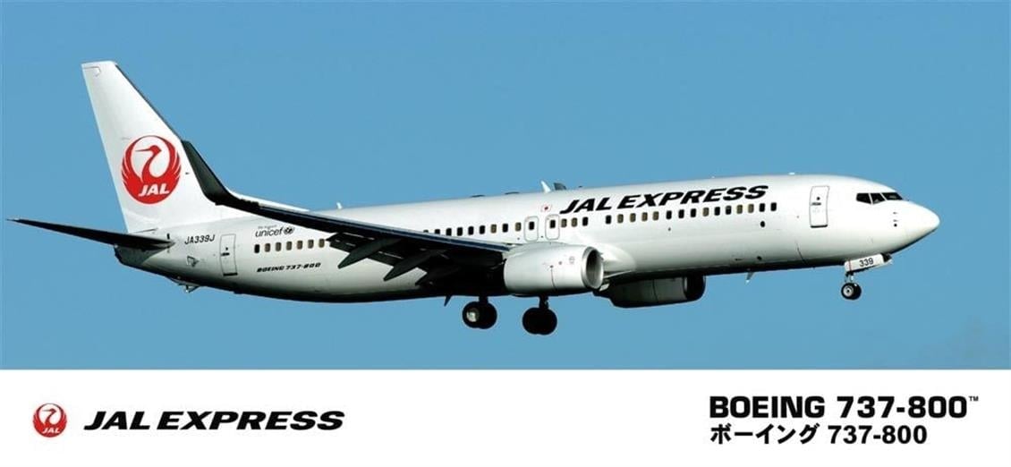 Hasegawa 39 10739 1/200 Ölçek, Boeing 737-800 JAL, Yolcu Uçağı Plastik Model Kiti
