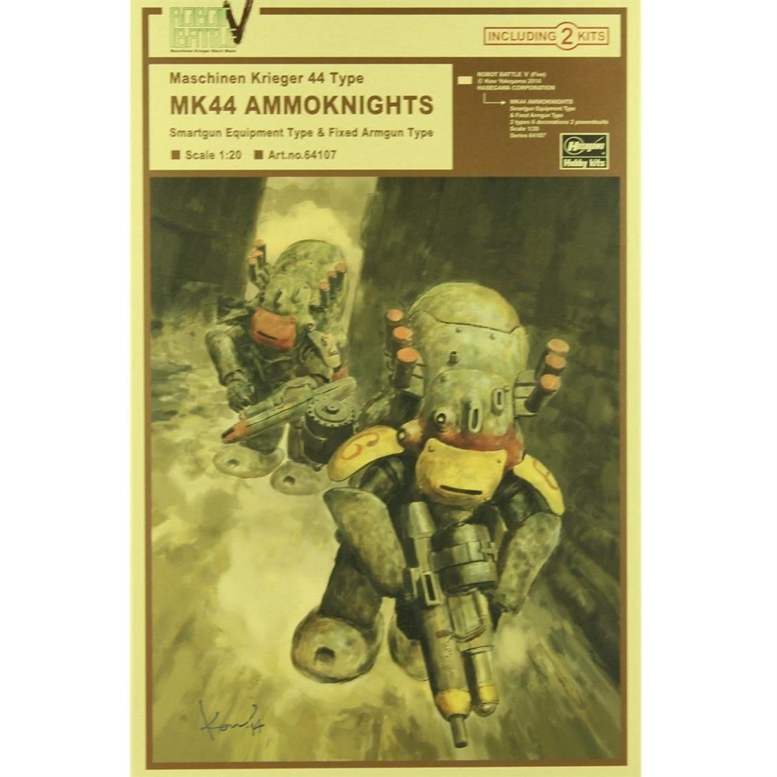 Hasegawa 64107 1/20 Ölçek, MK44 Ammoknights, Maschinen Krieger Serisi, Bilim Kurgu Plastik Model Kiti