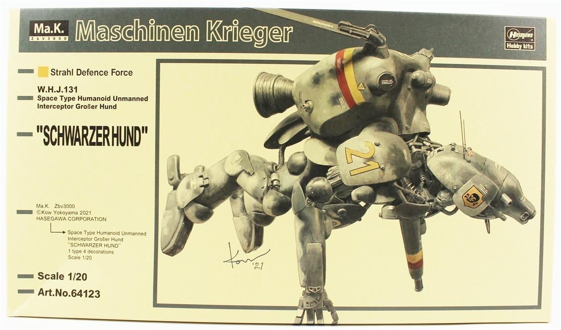 Hasegawa 64123 1/20 Ölçek, Schwarzer Hund W.H.J.131 Space Type Humanoid Unmanned Interceptor, Maschinen Krieger Serisi, Bilim K