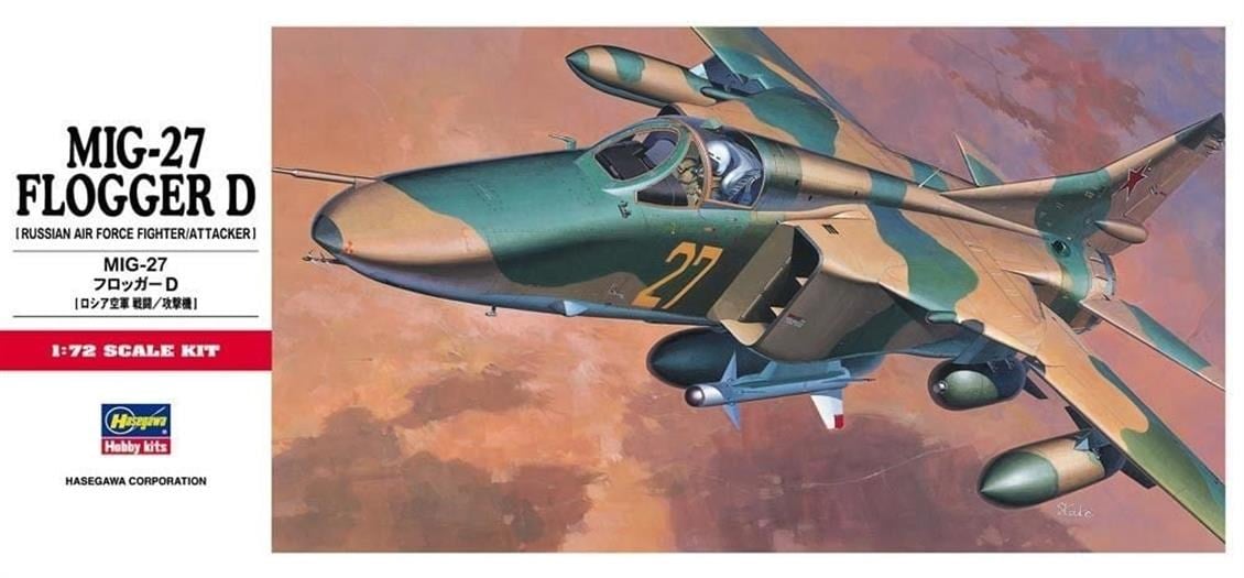 Hasegawa C10 340 1/72 Ölçek, MiG-27 Flogger D, Savaş Uçağı Plastik Model Kiti
