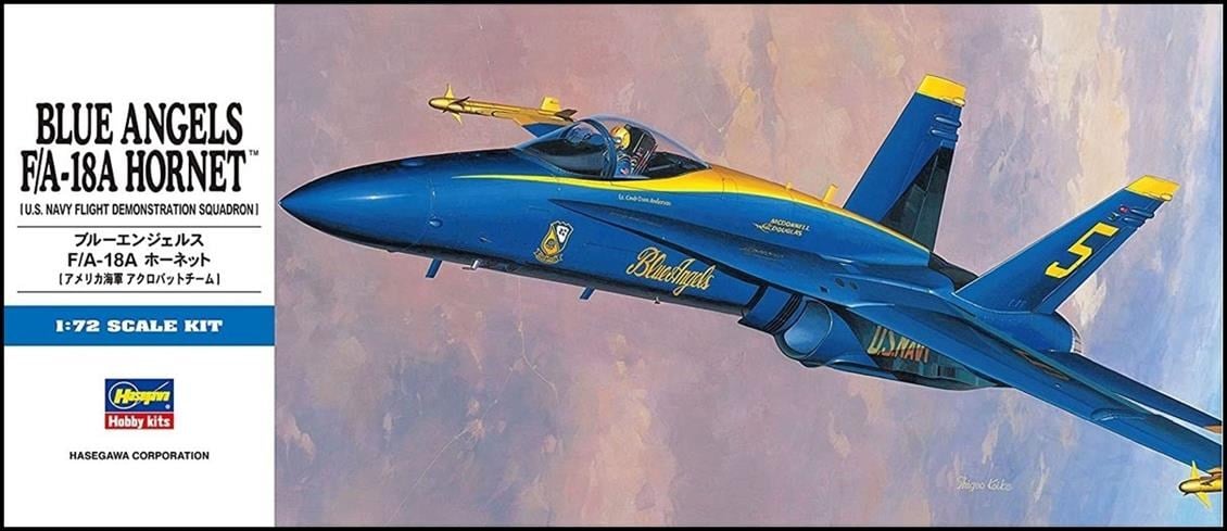 Hasegawa D10 440 1/72 Ölçek, F/A-18A Hornet Blue Angels, Savaş Uçağı Plastik Model Kiti