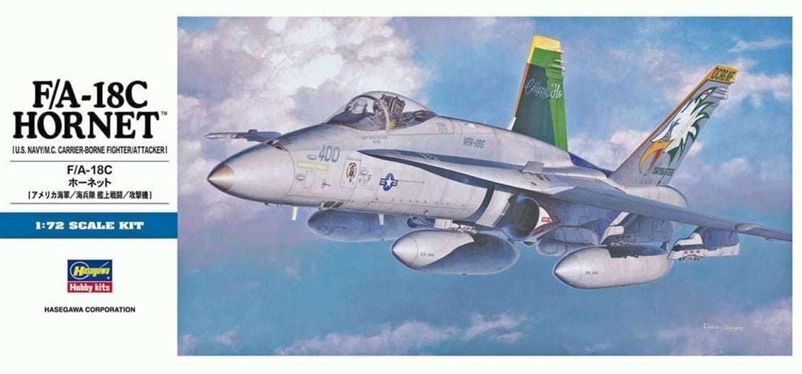 Hasegawa D8 438 1/72 Ölçek, F/C-18C Hornet, Savaş Uçağı Plastik Model Kiti