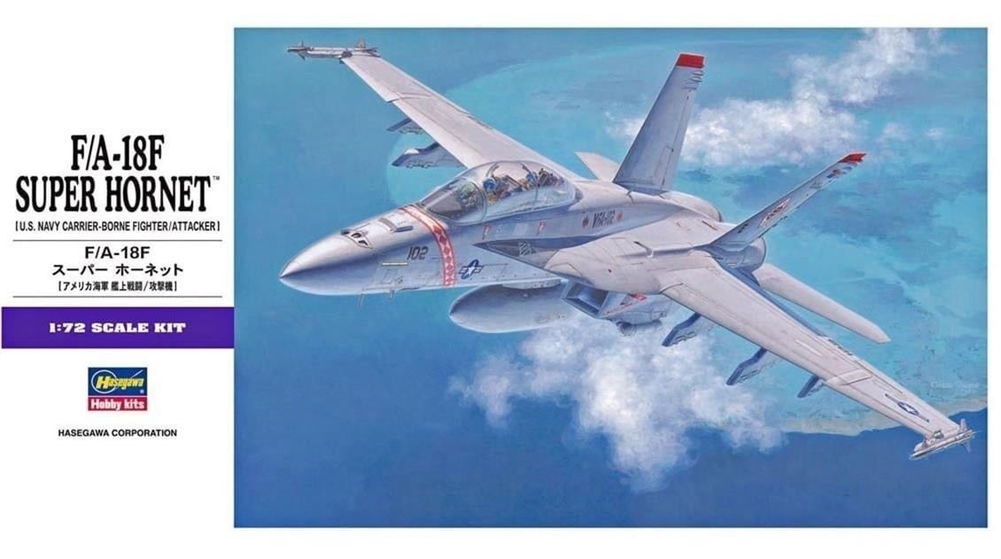 Hasegawa E18 548 1/72 Ölçek, F/A-18F Super Hornet, Savaş Uçağı Plastik Model Kiti
