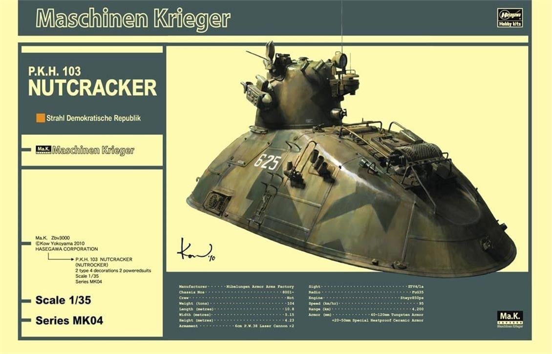 Hasegawa MK04 64004 1/35 Ölçek, P.K.H. 103 Nutcracker, Maschinen Krieger Serisi, Bilim Kurgu Plastik Model Kiti