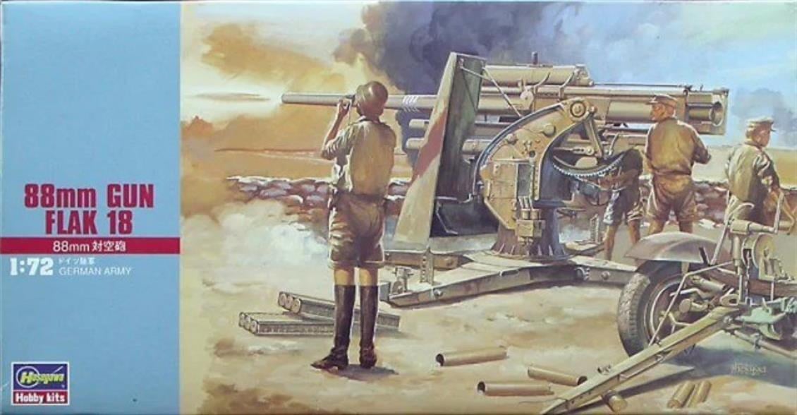 Hasegawa MT10 31110 1/72 Ölçek, 88mm Gun Flak 18 Topu, Plastik Model Kiti