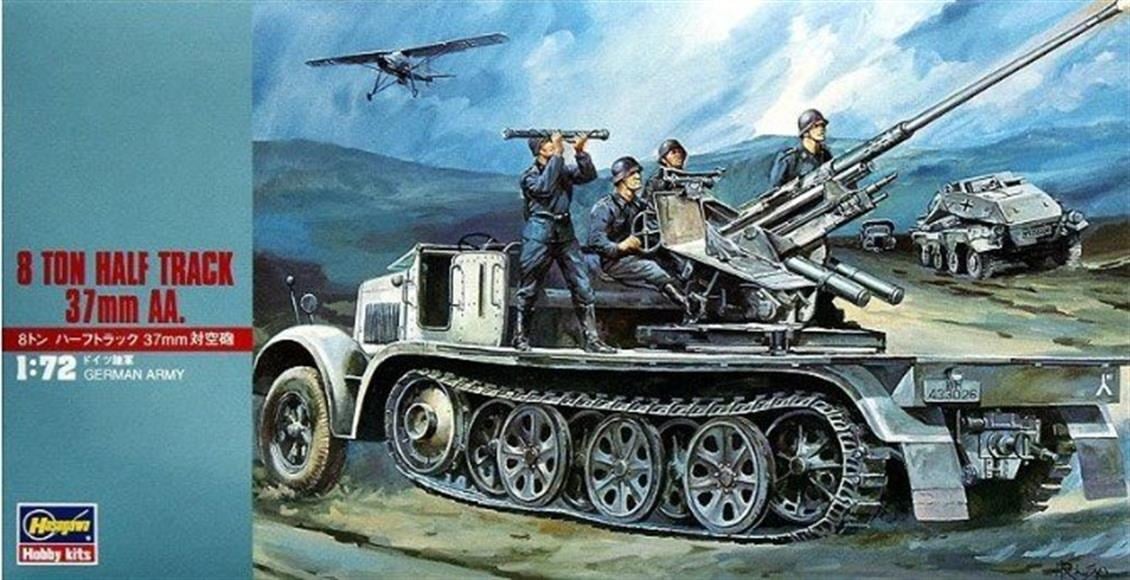 Hasegawa MT18 31118 1/72 Ölçek, 8 Ton Yarı Paletli 37mm Uçaksavar, Plastik Model Kiti