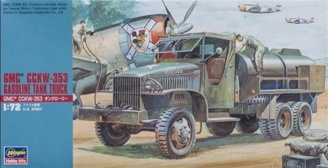 Hasegawa MT21 31121 1/72 Ölçek, GMC CCKW-353 Benzin Tanklı Kamyon, Plastik Model Kiti