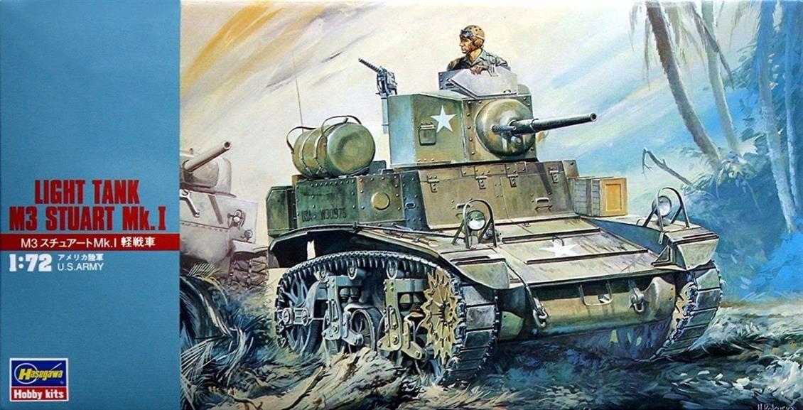Hasegawa MT3 31103 1/72 Ölçek, M3 Stuart Mk.I Hafif Tankı, Plastik Model Kiti