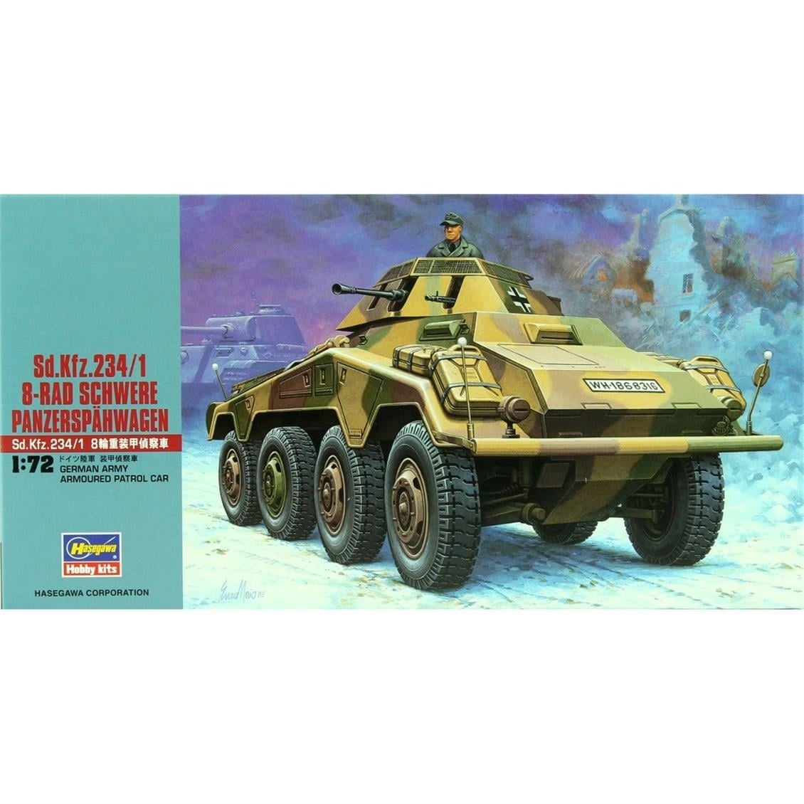 Hasegawa MT53 31153 1/72 Ölçek, Sd.Kfz.234/1 Zırhlı Devriye Aracı Plastik Model Kiti