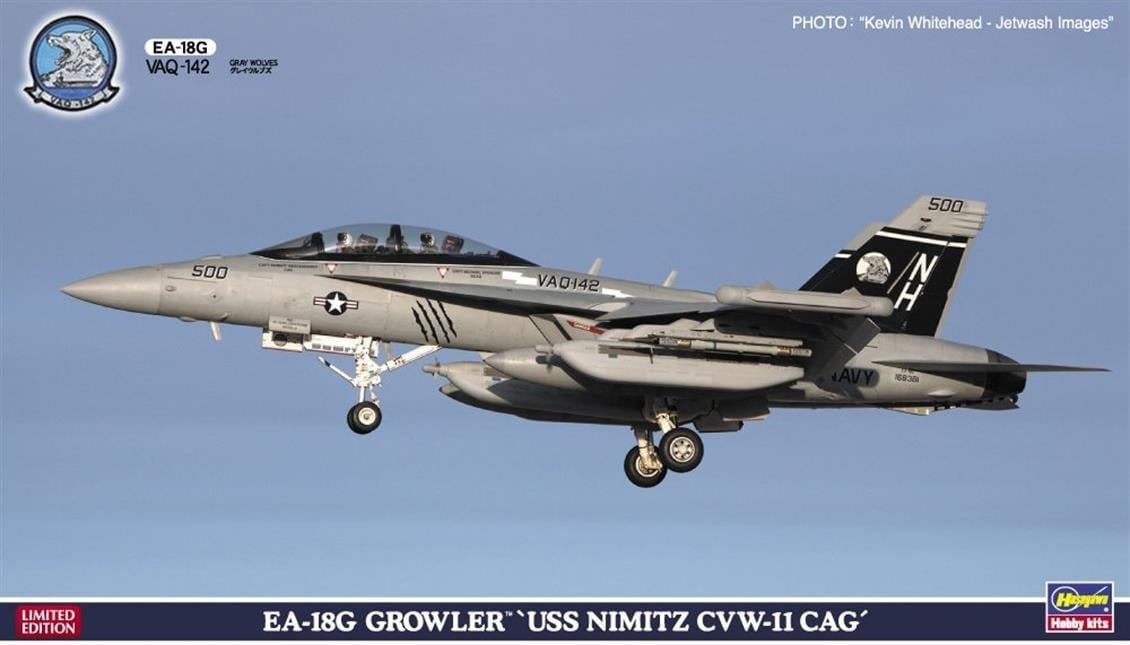 Hasegawa SP369 52169 1/72 Ölçek, EA-18G Growler (USS Nimitz CVW-11 CAG), Savaş Uçağı Plastik Model Kiti
