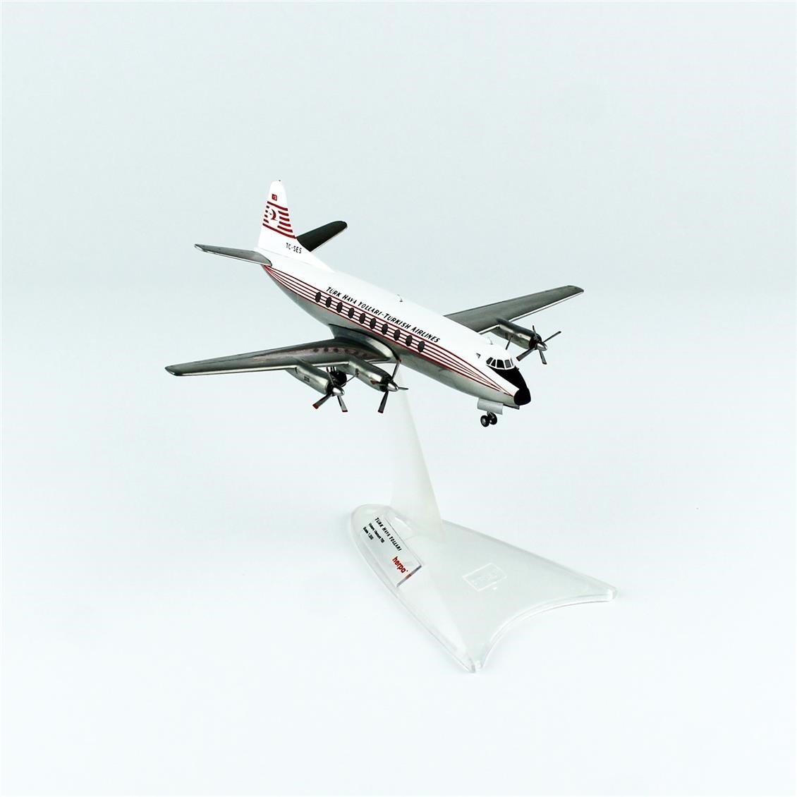 Herpa 572866 1/200 Ölçek, THY Vickers Viscount 700 - TC-SES, Metal, Sergilemeye Hazır Model Araç