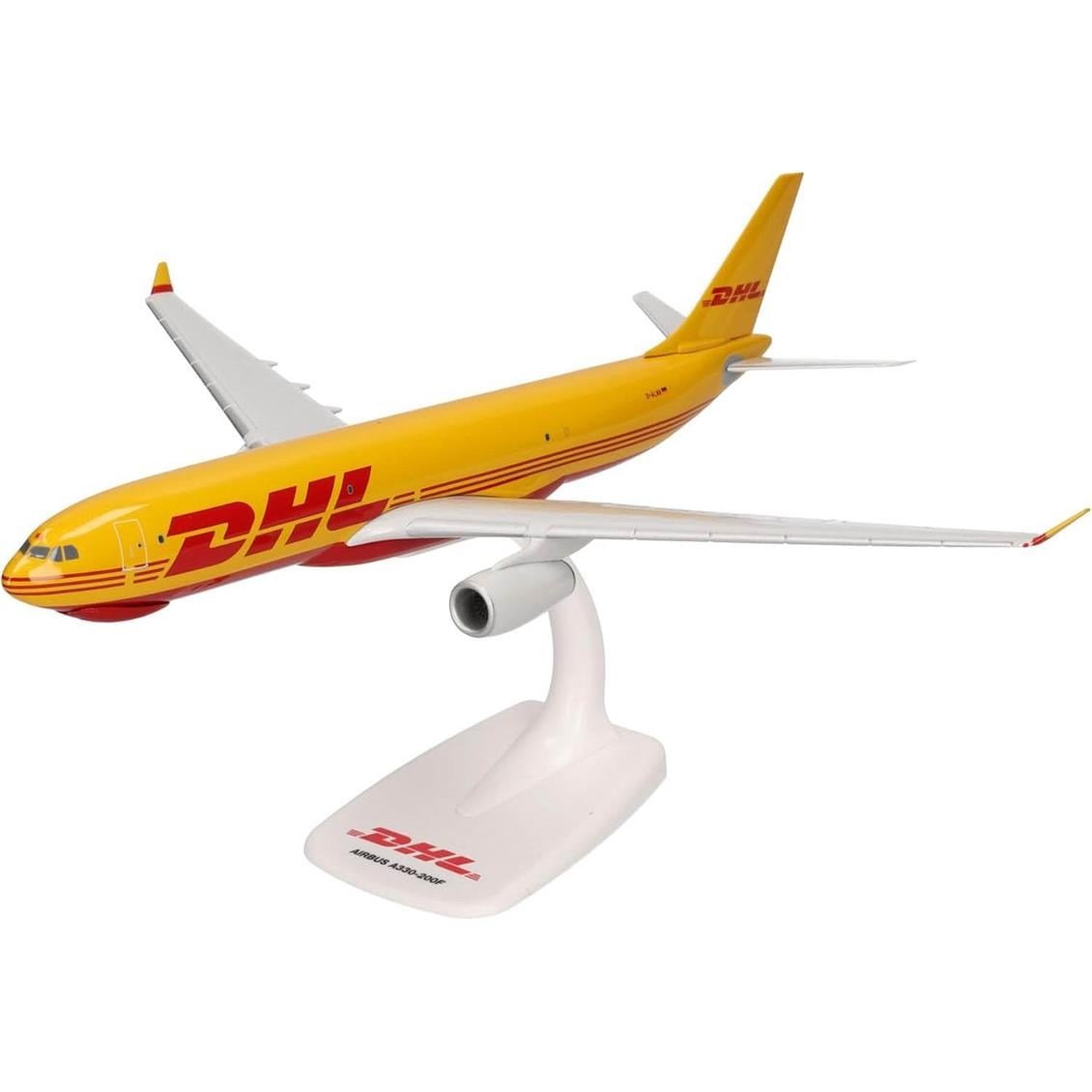 Herpa 614139 1/200 Ölçek, DHL (European Air Transport) Airbus A330-200F, Metal, Snapfit, Sergilemeye Hazır Model Kargo Uçağı