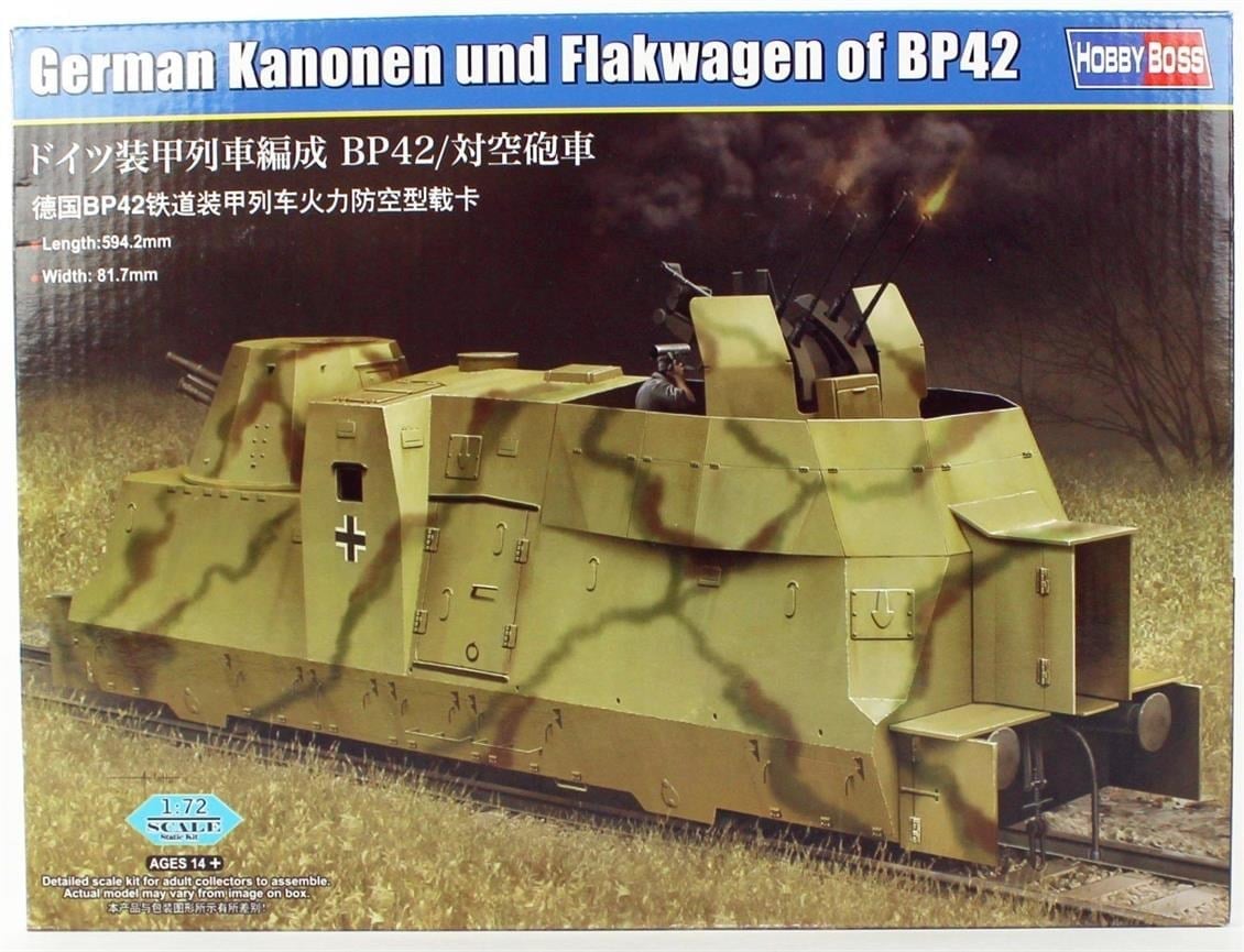 HobbyBoss 82925 1/72 Ölçek, Alman BP42 Top ve Uçaksavar vagonları, Plastik Model Kiti