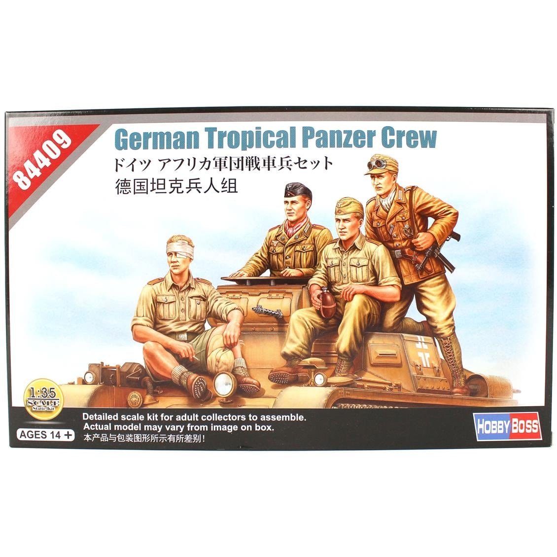 HobbyBoss 84409 1/35 Ölçek, Alman Afrika Tank Mürettebatı, Plastik Figür Kiti
