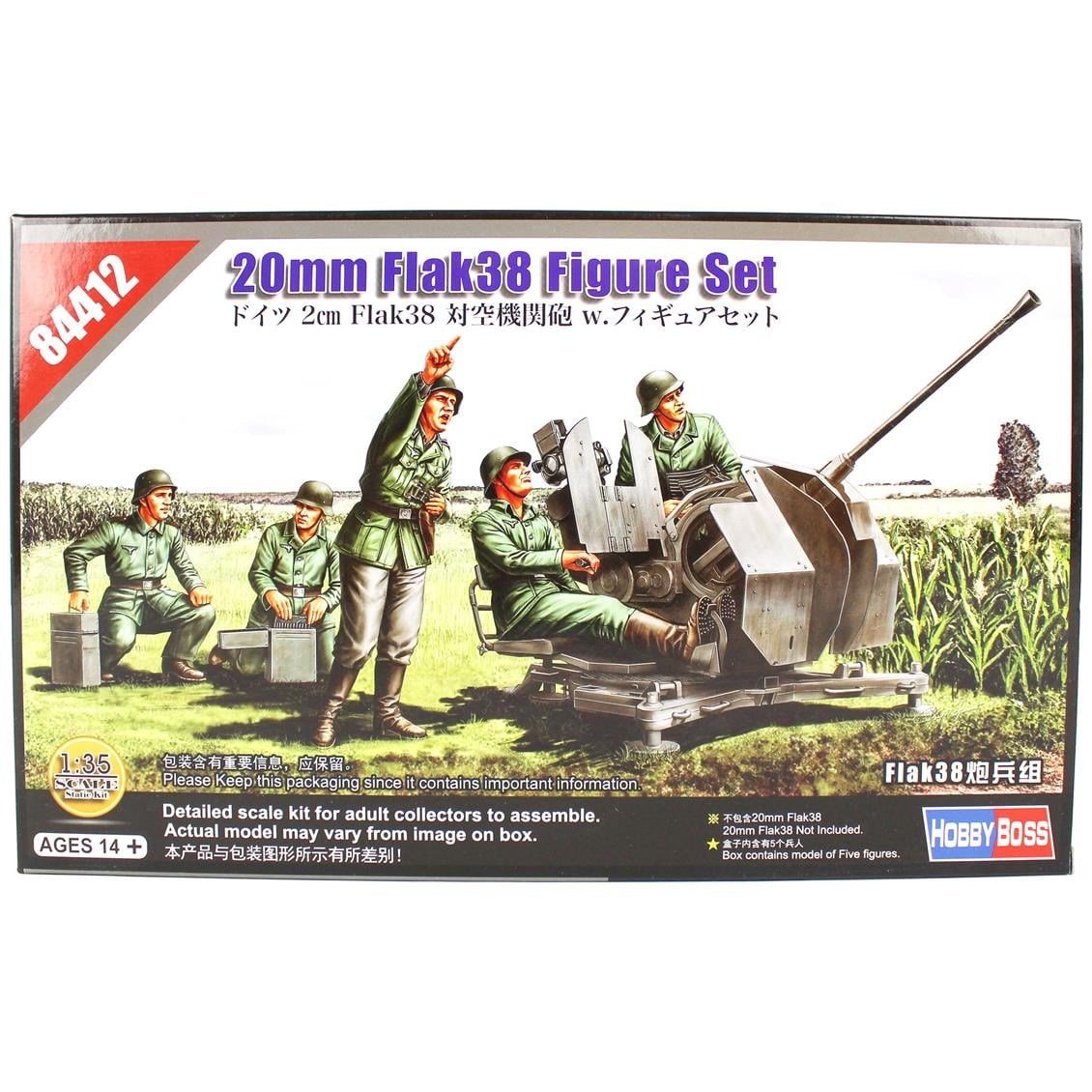 HobbyBoss 84412 1/35 Ölçek, 20mm Flak38 Topçuları, Plastik Figür Kiti