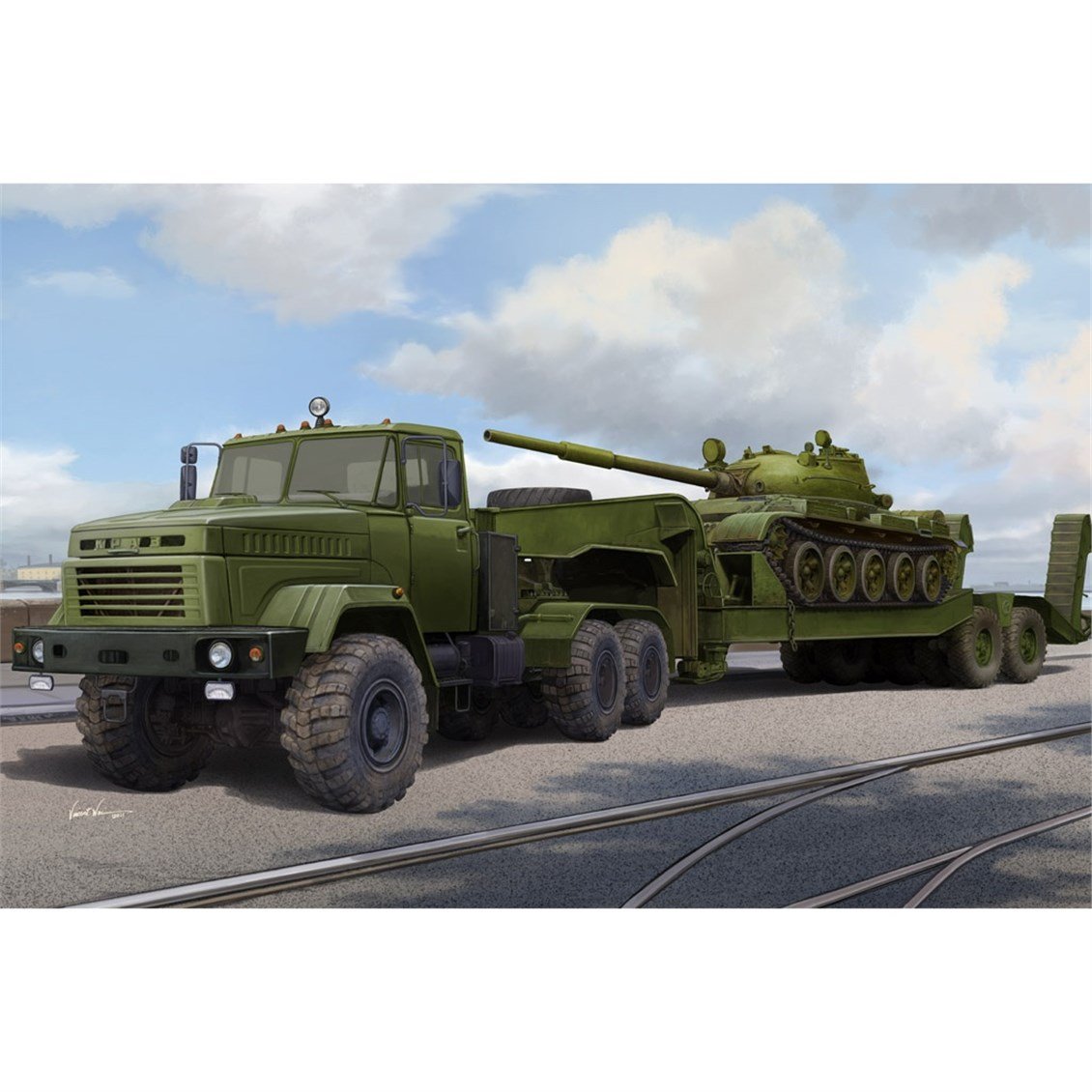 Hobbyboss 85513 1/35 Ölçek, Ukrayna KrAZ-6446 Çekici ile MAZ/ChMZAP Tankı ve 5247G Dorsesi, Plastik Model Kiti