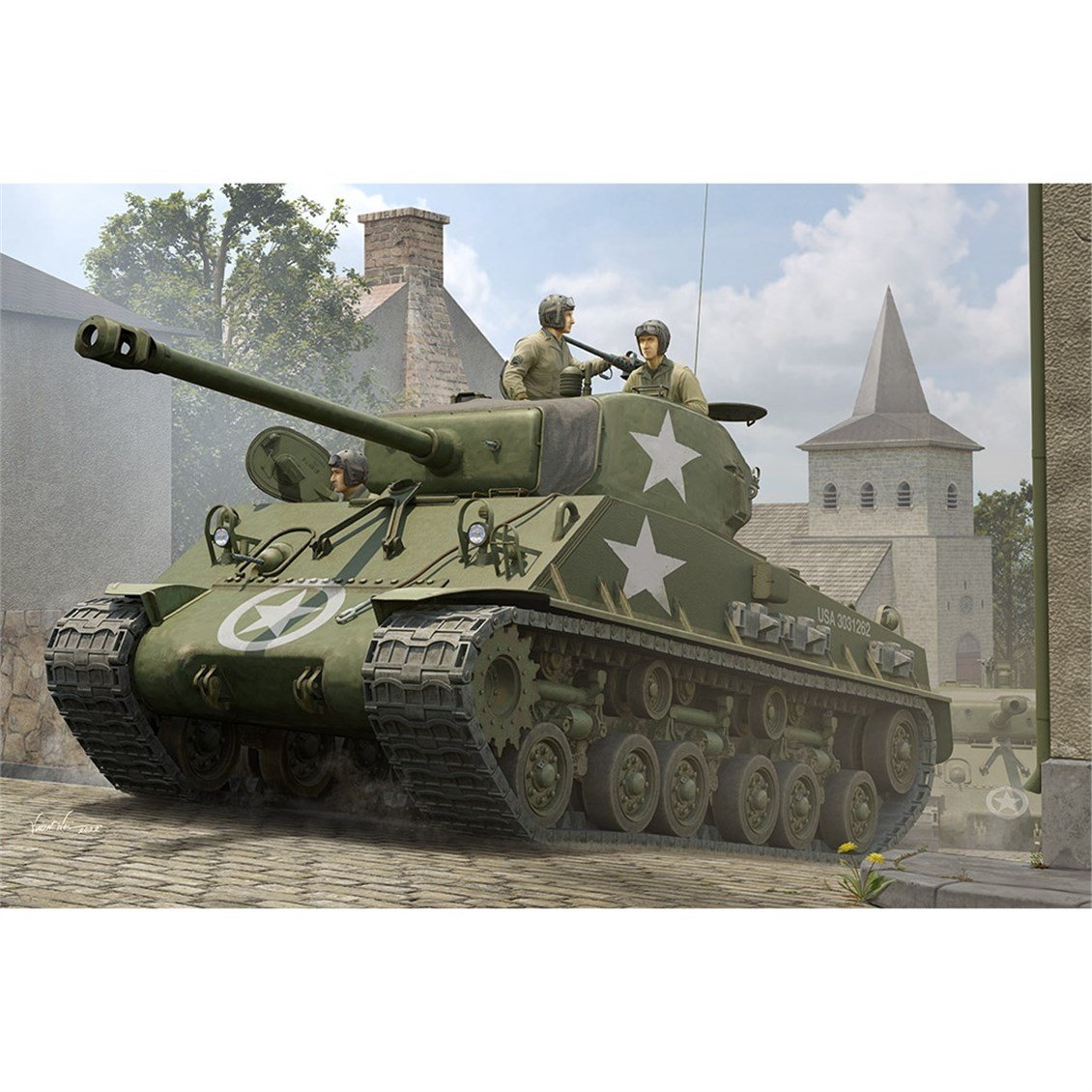 I Love Kit 61615 1/16 Ölçek, M4A3E8 Sherman (Easy Eight) Tankı, Plastik Model Kiti