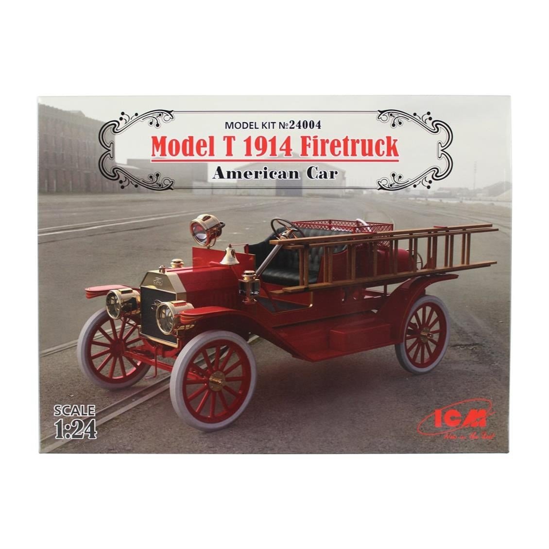 ICM 24004 1/24 Ölçek, Model T 1914 Firetruck American Car
