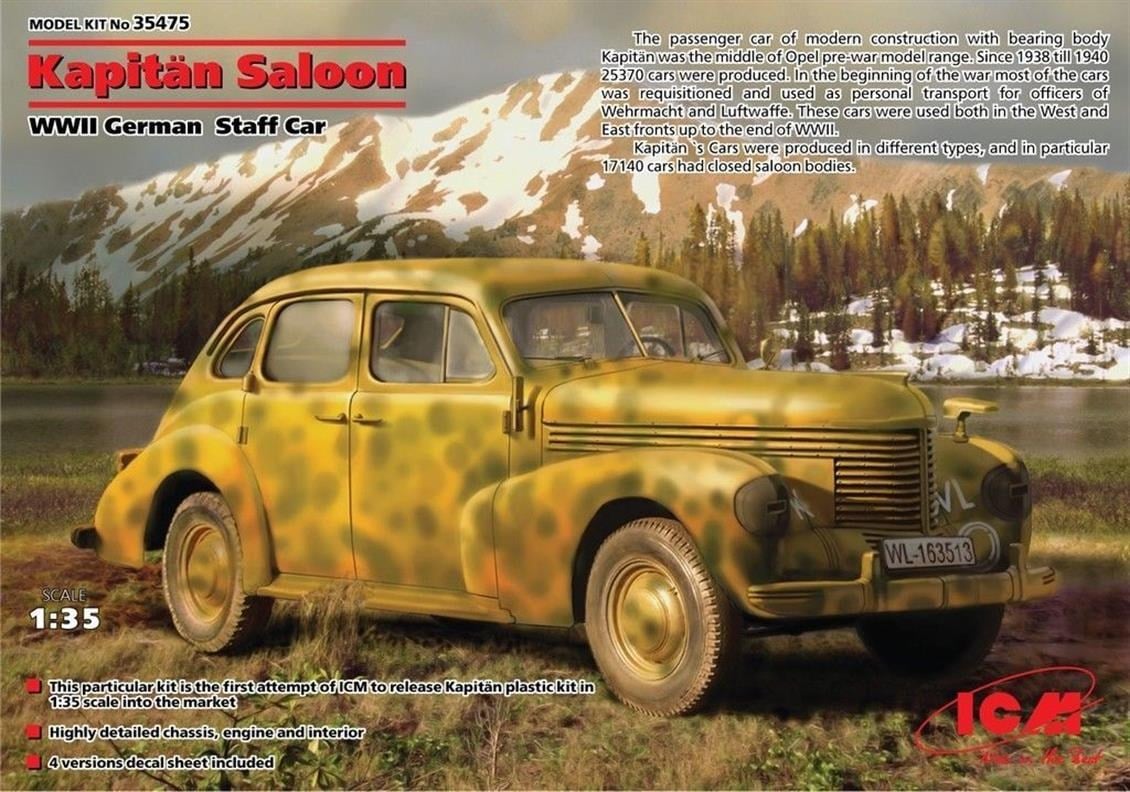 ICM 35475 Kapitän Saloon, WWII German Staff Car