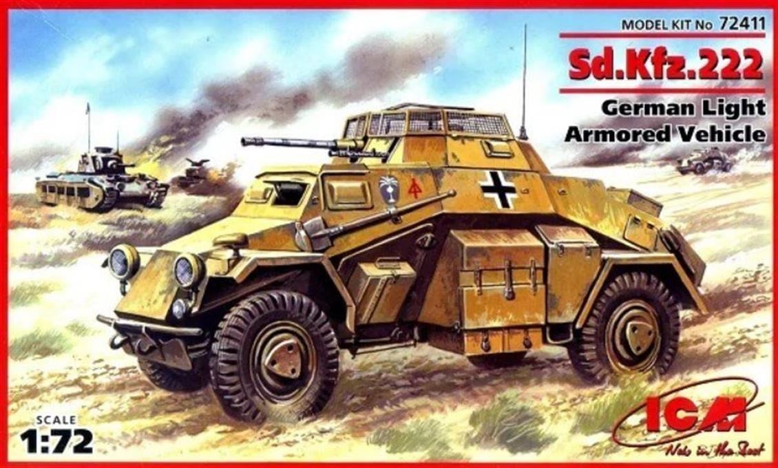 ICM 72411 1/72 Ölçek, Sd.Kfz.222 German Light Armoured Vehicl