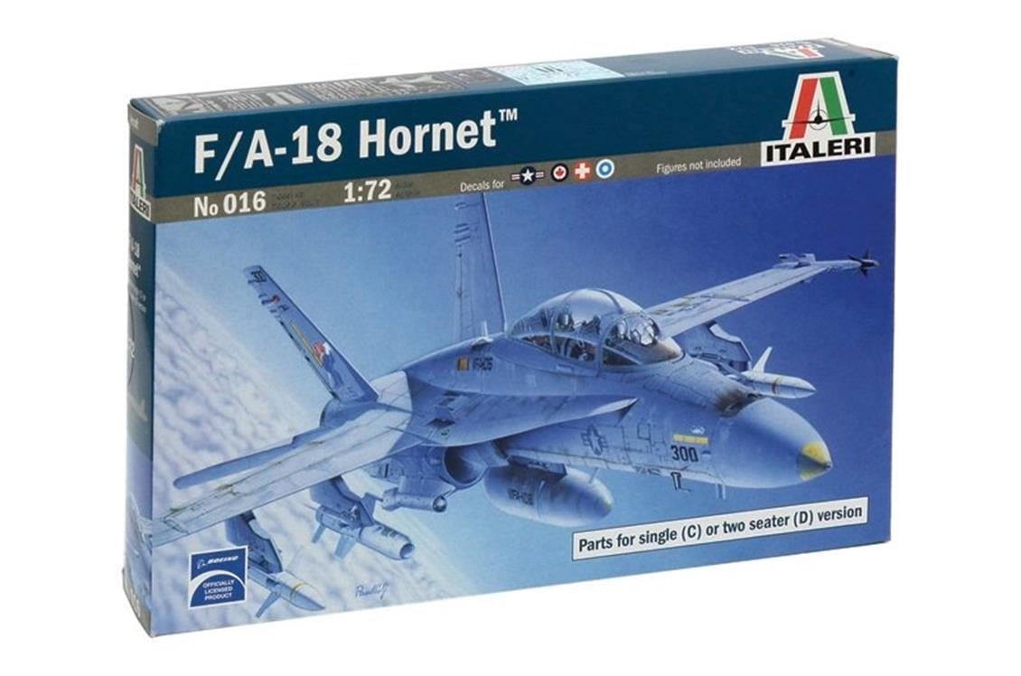 Italeri 0016S 1/72 Ölçek, F/A-18 Hornet Wild Weasel C/D Savaş Uçağı, Plastik Model kiti