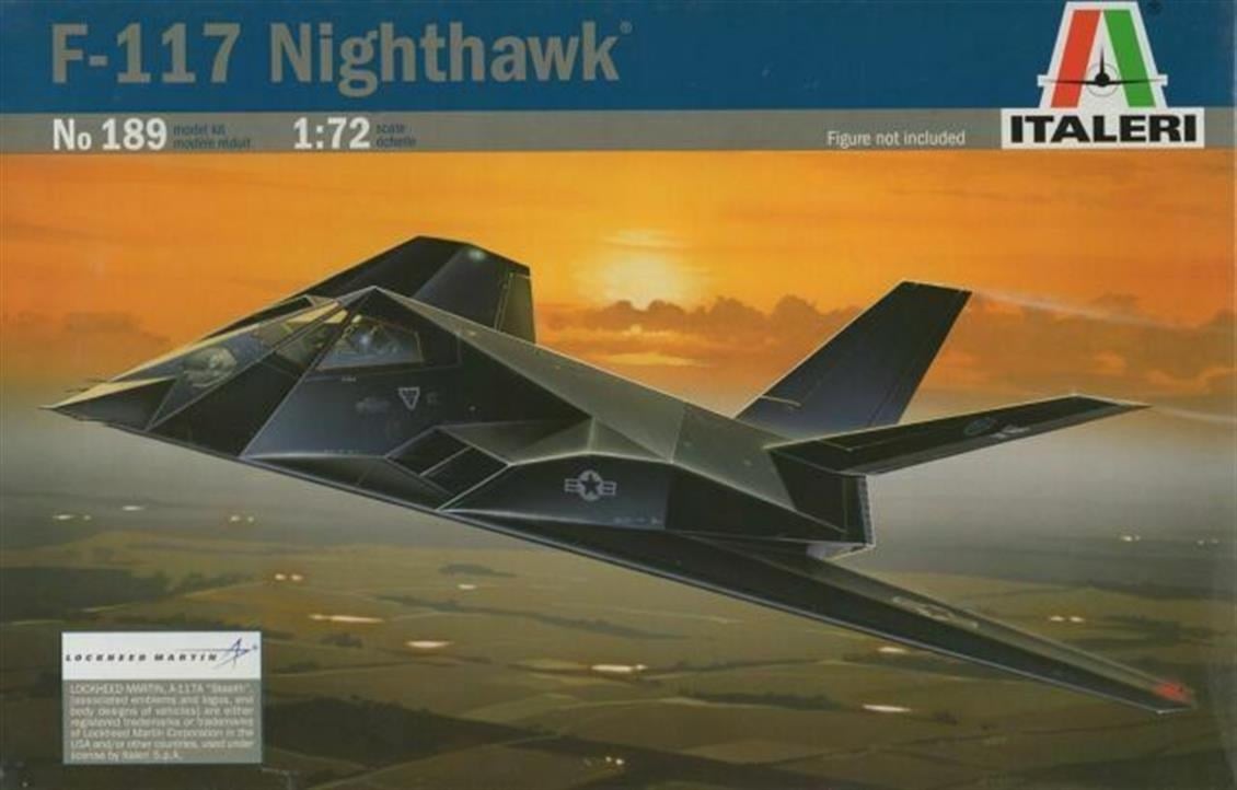 Italeri 0189S 1/72 Ölçek, F-117A Nighthawk Savaş Uçağı, Plastik Model kiti