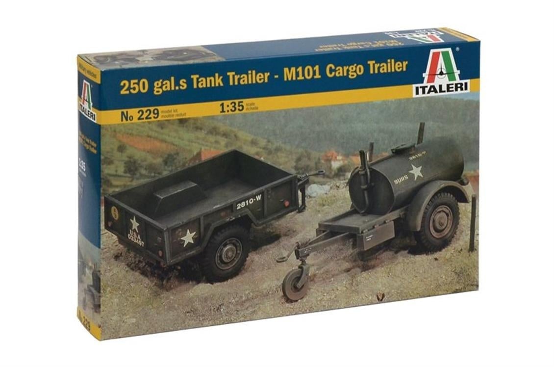 Italeri 0229S 1/35 Ölçek, Tanker ve Açık Kasa Askeri Römorklar, Plastik Model kiti