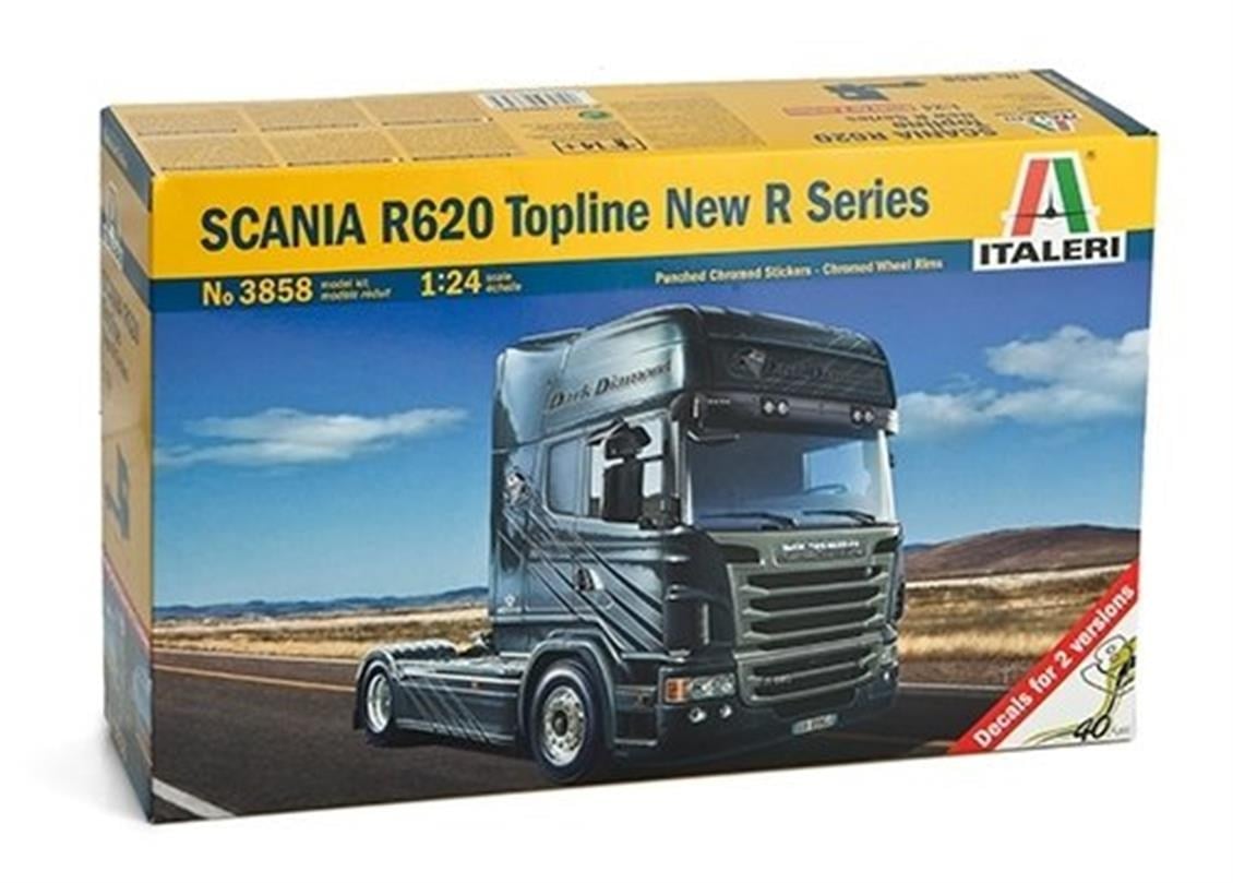 Italeri 3858S 1/24 Ölçek, SCANIA R620 V8 Yeni R Serisi Çekici, Plastik Model kiti