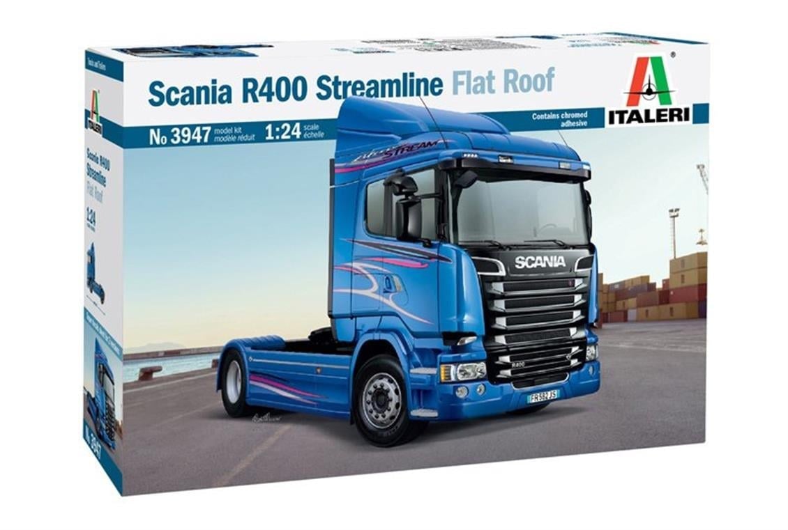 Italeri 3947S 1/24 Ölçek, Scania R400 Streamline (Flat Roof) Çekici, Plastik Model kiti