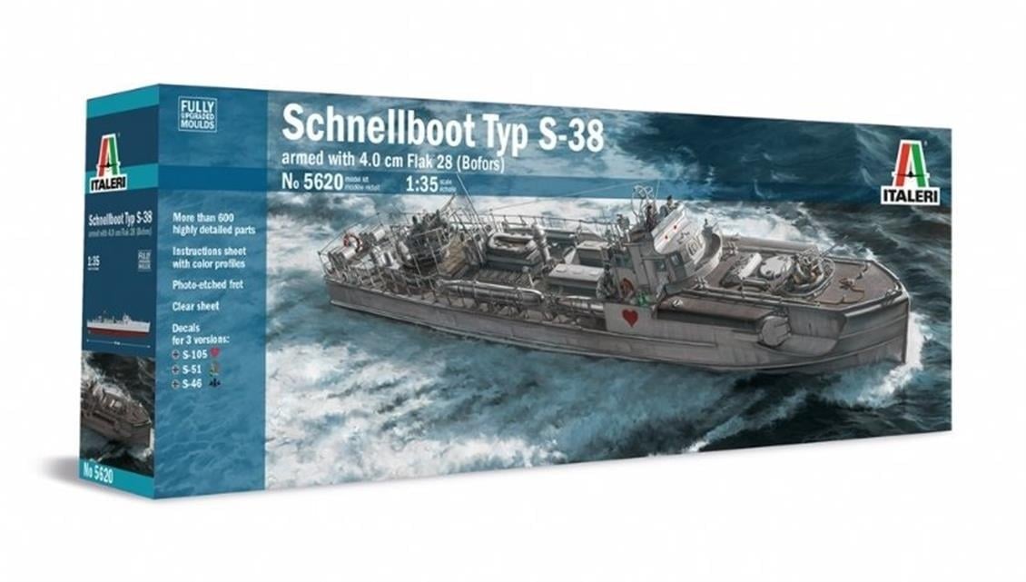 Italeri 5620S 1/24 Ölçek, Schnellboat TYP S-38 Torpido Gemisi, Plastik Model kiti