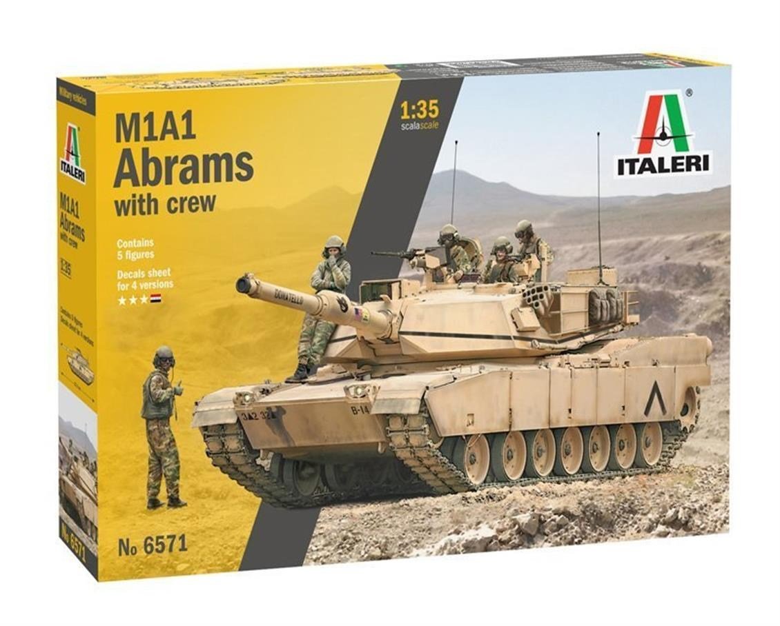 Italeri 6571S 1/35 Ölçek, M1A2 Abrams Mürettebatlı Tank, Plastik Model kiti
