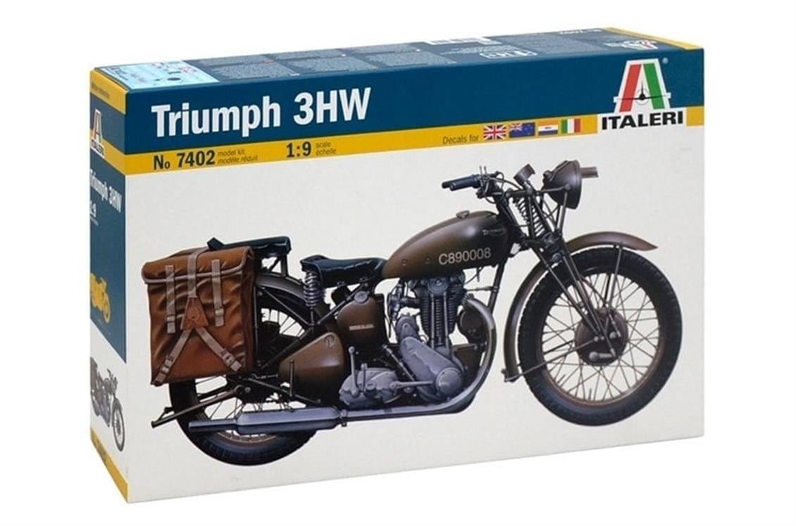 Italeri 7402S 1/9 Ölçek, Triumph 3WH Askeri Motosiklet, Plastik Model kiti