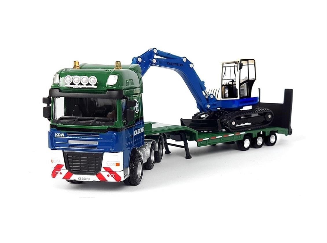 Kaidiwei 625038 1/50 Ölçek, Lowbed Ve Mini Ekskavatör
