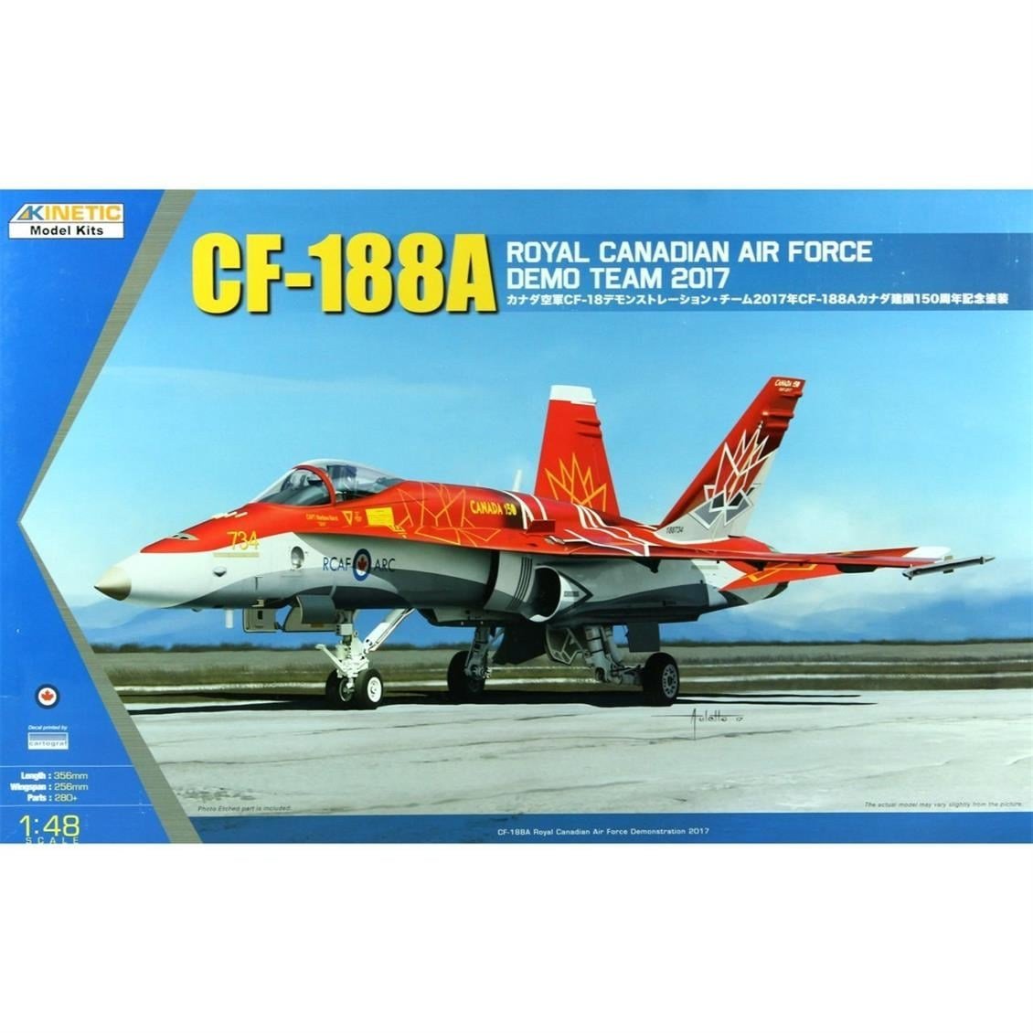 Kinetic K48070 1/48 Ölçek, CF-188A Royal Canadian Air Force Demo Team 2017 Savaş Uçağı, Plastik Model kiti