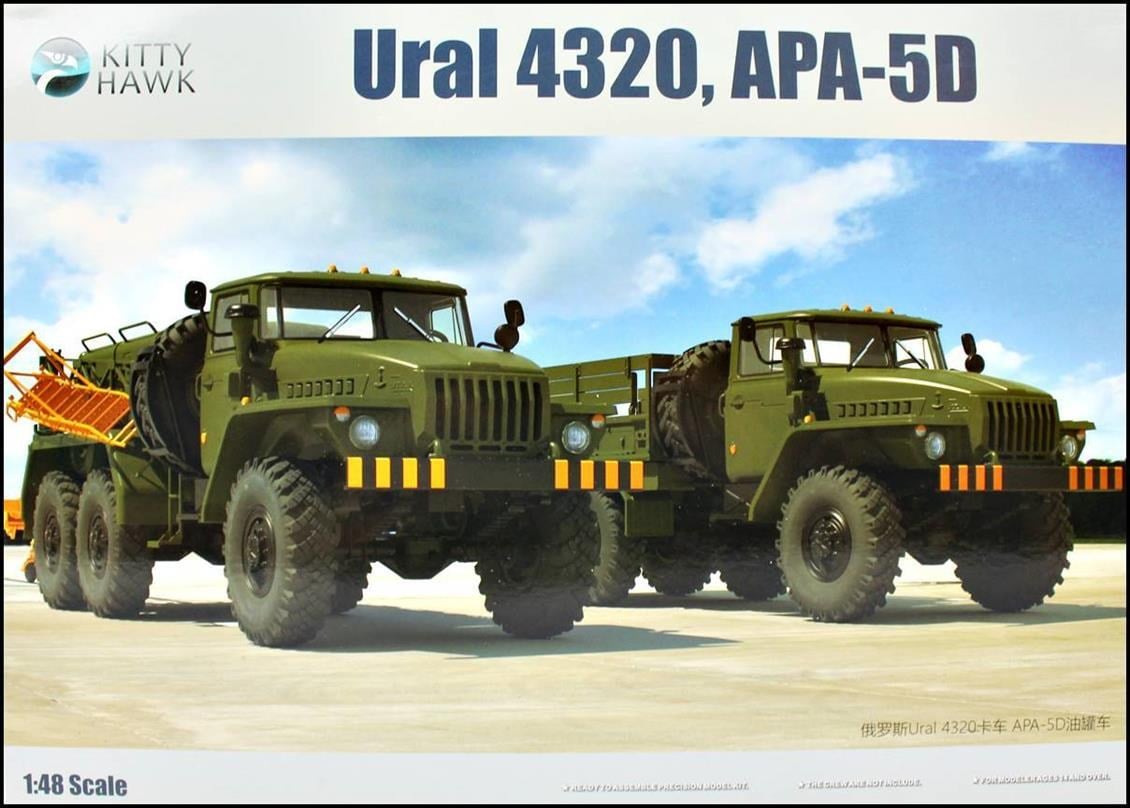 Kitty Hawk 80159 1/48 Ölçek, Ural 4320 ve APA-5D Askeri 2 Adet Kamyon, Plastik Model kiti