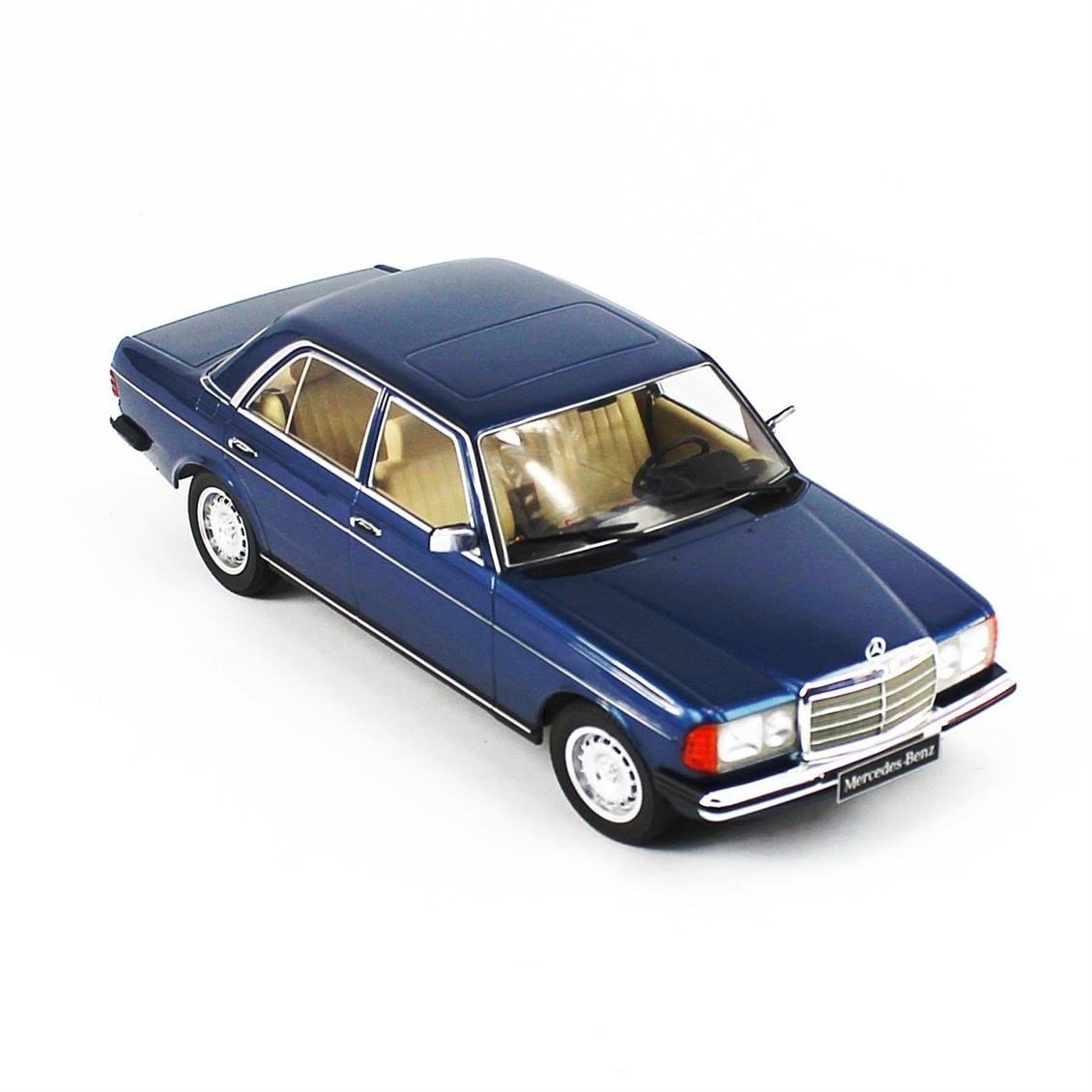 KKscale 180352 1/18 Ölçek, 1977 Mercedes Benz 230E W123, Metalik Koyu Mavi, Sergilemeye Hazır Metal Araba Modeli