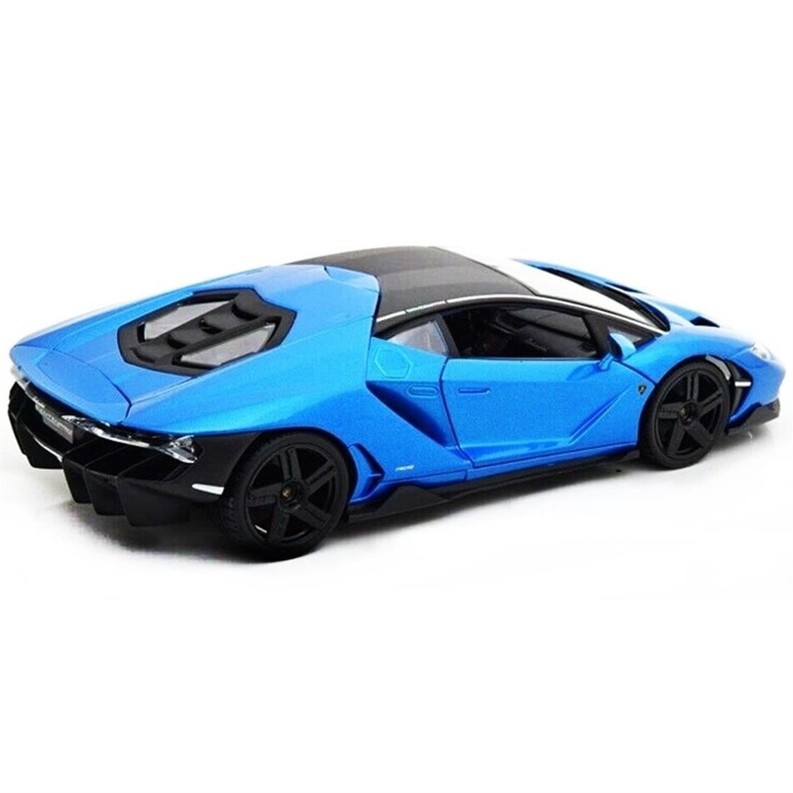 Maisto 31386 1/18 Ölçek, 2016 Lamborghini Centenario LP 770 4, Mavi-Siyah, Sergilemeye Hazır Metal Araba Modeli