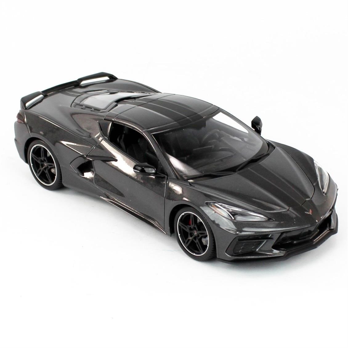 Maisto 31447 1/18 Ölçek, 2020 Chevrolet Corvette Stingray, Gri, Sergilemeye Hazır Metal Araba Modeli