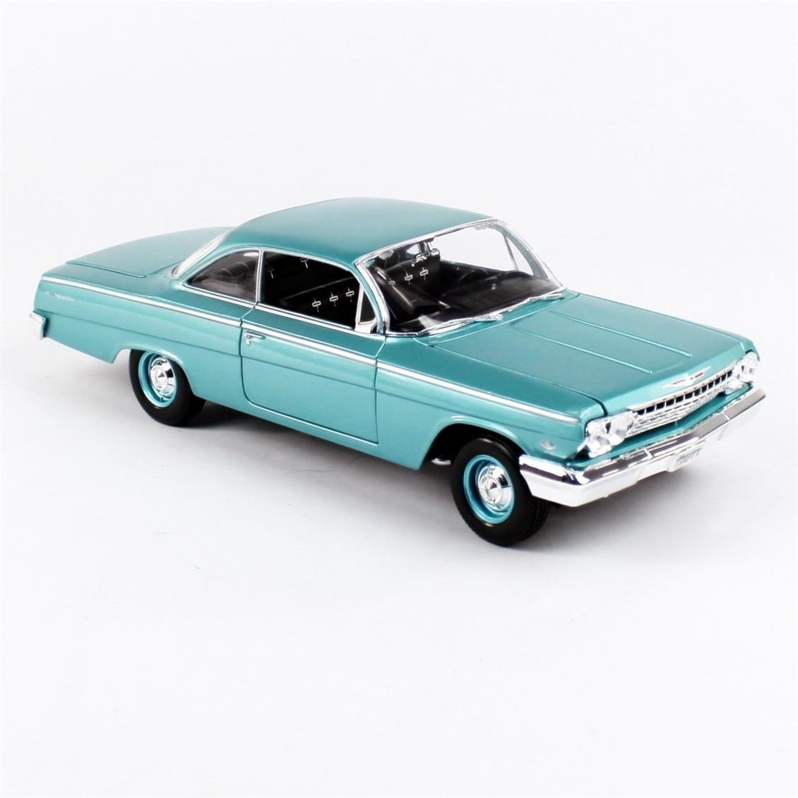 Maisto 31641 1/18 Ölçek, 1962 Chevrolet Bel Air, Turkuaz, Sergilemeye Hazır Metal Araba Modeli