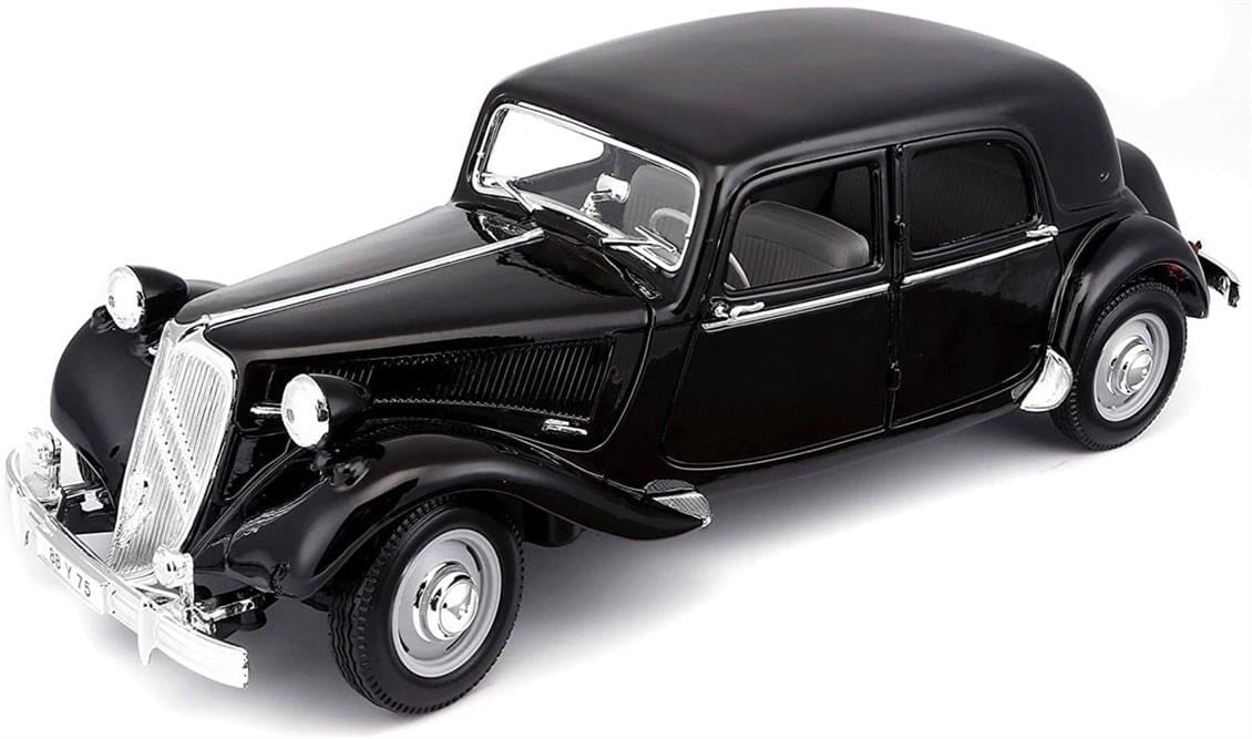 Maisto 31821 1/18 Ölçek, 1952 Citroen 15 CV 6 Cylinder, Siyah, Sergilemeye Hazır Metal Araba Modeli