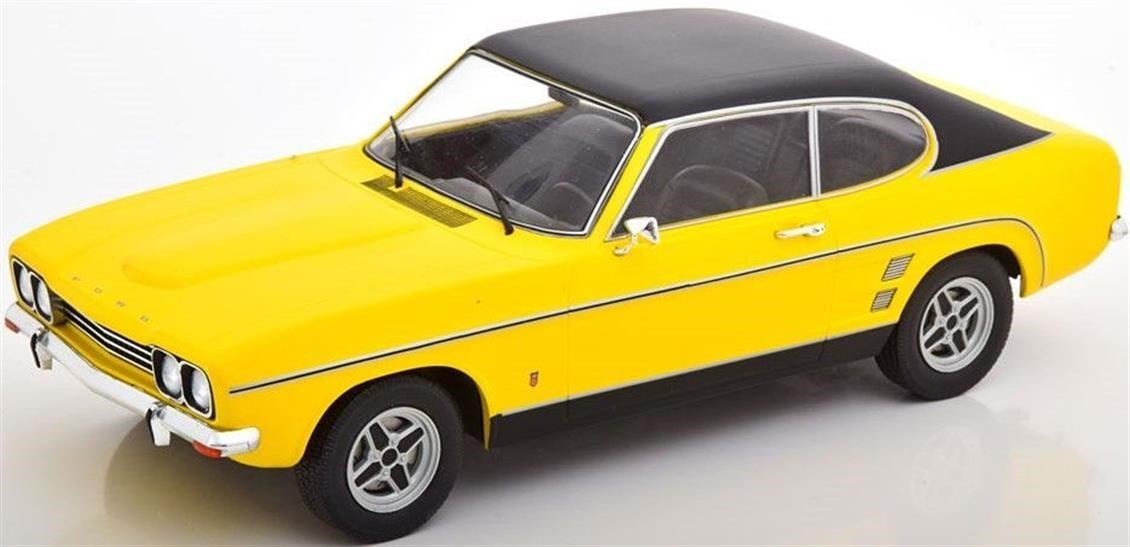 MCG 18085 1/18 Ölçek, Ford Capri MK 1 (Sealed Body), Sarı-Siyah, Sergilemeye Hazır Metal Araba Modeli