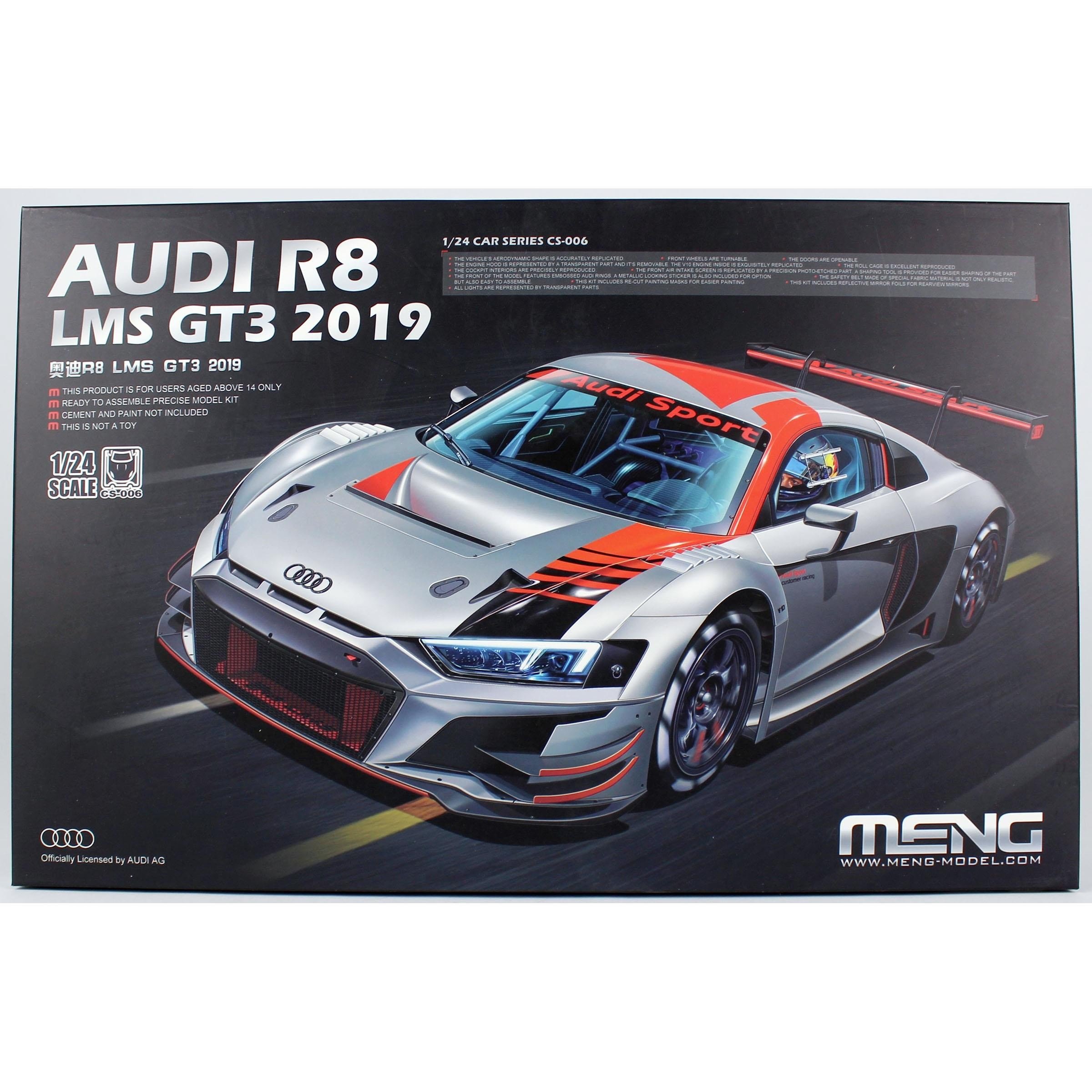 Meng CS-006 1/24 Ölçek, Audi R8 LMS GT3 2019, Plastik Model Kiti