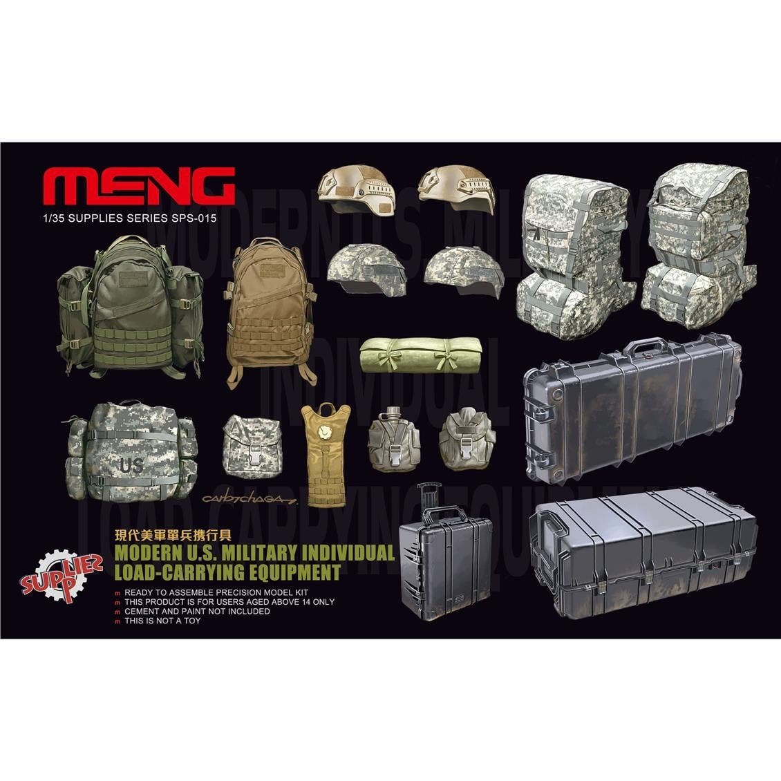Meng SPS-015 1/35 Ölçek, U.S. Modern, Asker Yük Taşıma Ekipmanları, Plastik Model Kiti