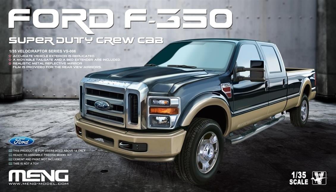 Meng VS-006 1/35 Ölçek, Ford F-350 Super Duty, Çift Kabinli Kamyonet, Plastik Model Kiti