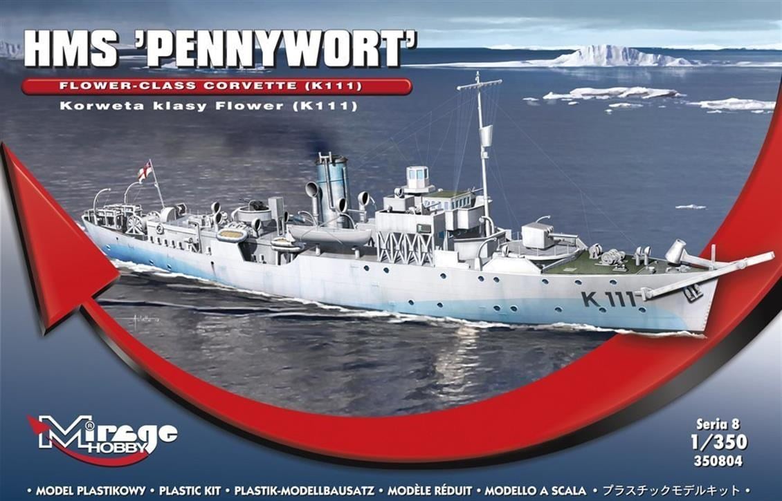Mirage 350804 1/350 Ölçek, Hms Pennywort Flowerclass Corvette K1, Plastik Model kiti